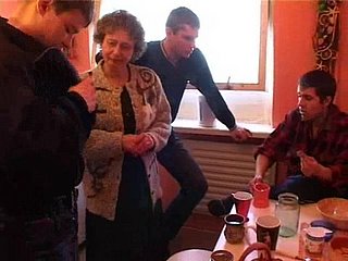 Horn-mad granny gets fucked away from multifaceted guys in days of yore