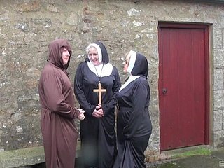 Dirty mature nuns Trisha plus Claire Manful shot freakish troika