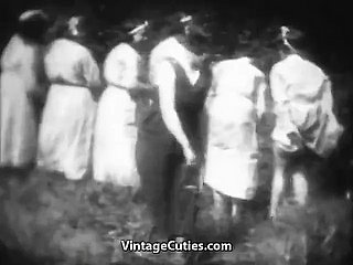 Horny Mademoiselles obtain Spanked in Countryside (1930s Vintage)