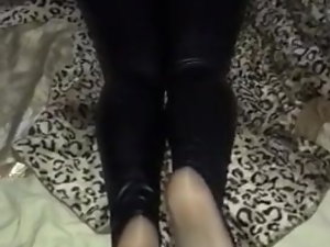 Ablaze with pantyhose wings soles after role of